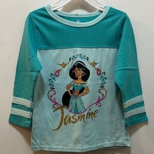 Disney Jasmine Teal and Gold Long Sleeve Tee